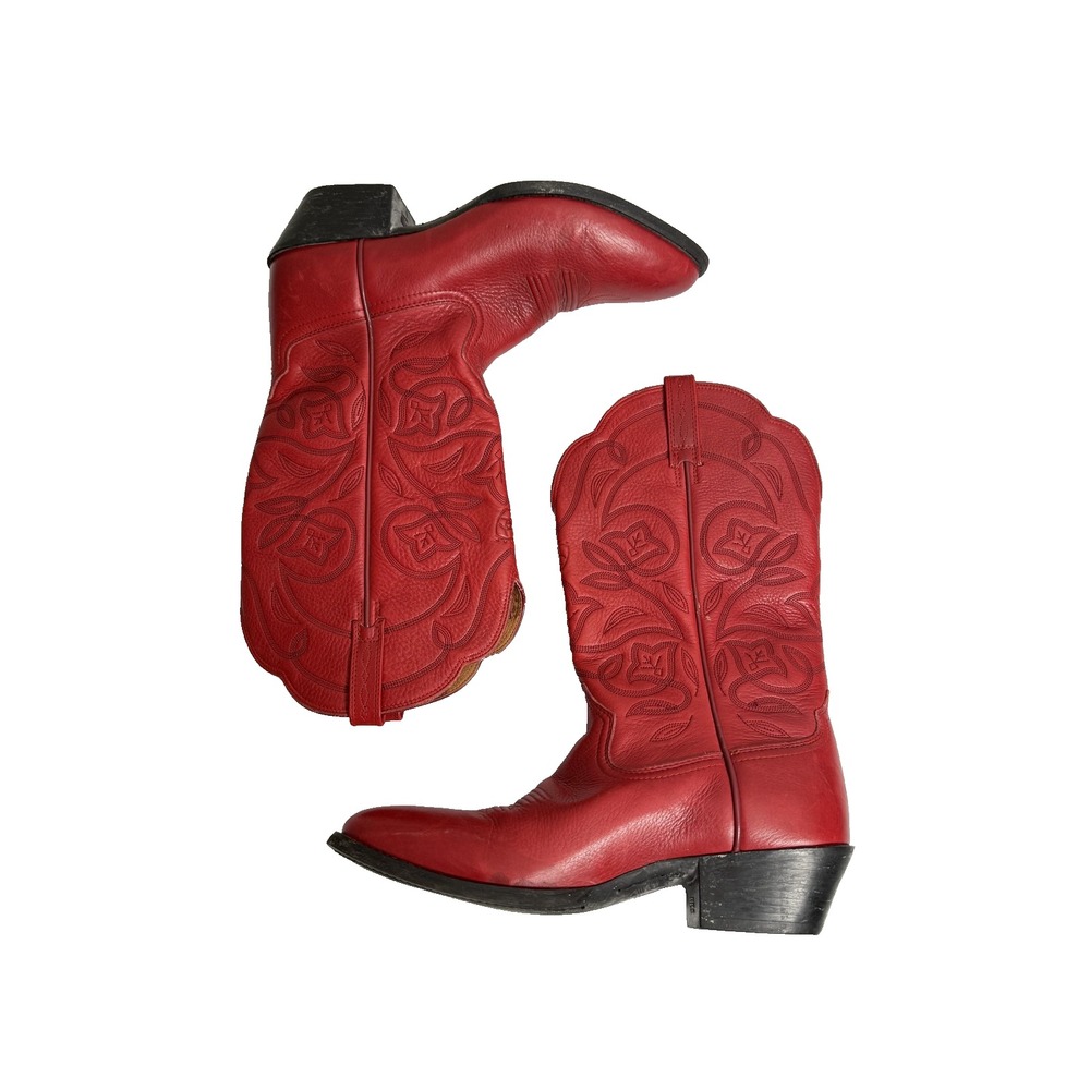 Red Leather Cowboy Boots